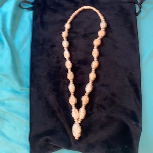 Vintage ivory handcarved necklace with roses